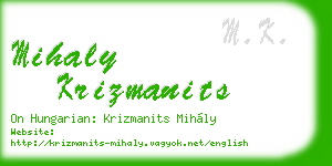 mihaly krizmanits business card